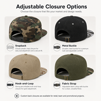 Gorra de Visera Plana con Camuflaje Personalizado y Logotipo Bordado en 3D, Gorra Snapback de Camuflaje para Marcas de Ropa Urbana y Clubes al Aire Libre