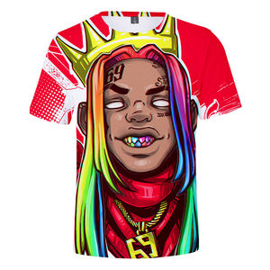 Cool Rapper <span class=keywords><strong>69</strong></span> 6Ix9ine Tekashi69 T-Shirts pour le Sport Casual col rond impression 3D chemise hommes mode T-Shirts Tops vêtements - Product Image 2