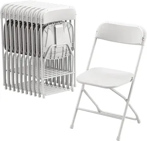 كرسي قابل للتكديس محمول بسعر الجملة كرسي فندق أبيض بلاستيكي قابل للطي للمناسبات الداخلية والخارجية