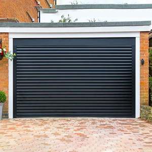 Moderna Porta Automatica per Garage in Lega di Alluminio Nera per Villa - Product Image 1