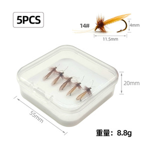 NUEVAS Moscas Secas Caddis Premium OEM Hechas a Mano con Plumas y Imitaciones <span class=keywords><strong>de</strong></span> Gusano <span class=keywords><strong>de</strong></span> <span class=keywords><strong>Seda</strong></span> y <span class=keywords><strong>Polilla</strong></span> para Pesca en Agua Dulce - Product Image 5