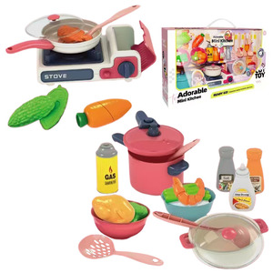 Set <span class=keywords><strong>Giocattolo</strong></span> Cucina in Miniatura Personalizzato per Bambine, Gioco di Ruolo con Pentole e Verdure Tagliabili - Product Image 1