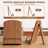Support de lecture suspendu personnalisé avec barre de verrouillage en métal, support pliable pour livres de cuisine, tablette, iPad, partitions musicales, supports de livres en bois