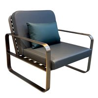 Nordisches Minimalistisches Outdoor-Sofa Aluminiumrahmen Lederkissen Terrassen-Sofaset für Villa Innenhof Balkon Hotel