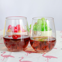Verre à vin en plastique incassable, 8oz, 12oz, 16oz, gobelet à liqueur, verre à vin en Polycarbonate, 12 pièces