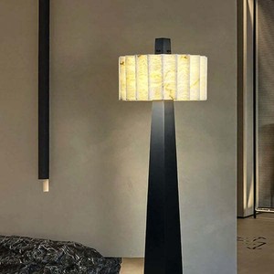 Spanish Marble Natural Alabaster Stainless Steel Designer Floor <b>Lamp</b> 165cm White Shade LED Light Source Living Room <b>Study</b> - Product Image 2