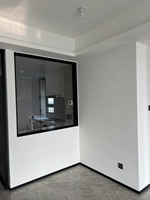 Portes en verre triple vitrage anti-ouragan insonorisées, fenêtres fixes en aluminium