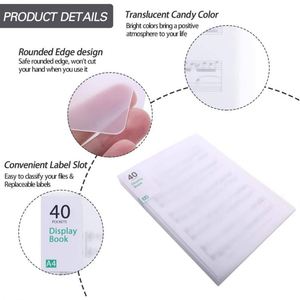 Porte-documents de présentation à 40 pochettes avec protège-feuilles transparents, 80 pages (multicolore) - Meilleures ventes - Product Image 4