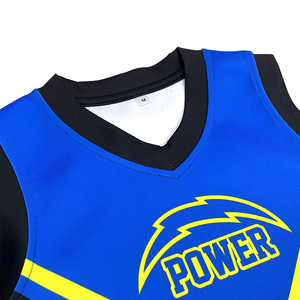 Ensemble maillot de pom-pom girl personnalisé gilet et short uniforme de pom-pom girl sans manches à sublimation - Product Image 4