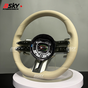 เหมาะสำหรับ <span class=keywords><strong>Mercedes</strong></span> Benz W176 W205 W222 W212 W463 W464 W205 W44 W204 W218 E63พวงมาลัยหนังแมลงปอสีเบจที่ได้รับการอัพเกรด - Product Image 2