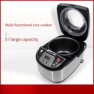 Cuisinière à riz électrique multifonctionnelle en acier inoxydable de 5 L de qualité supérieure, revêtement antiadhésif, boîtier en plastique pour les restaurants et les familles - Product Image 2