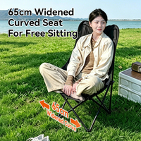 Chaise pliante d'extérieur à dossier haut, multifonctionnelle, portable, pour camping, pêche et usage domestique, avec assise plus large