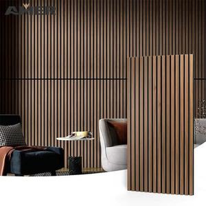 AMER Tamaño personalizado <span class=keywords><strong>Mejor</strong></span> precio Panel de pared de madera Panel <span class=keywords><strong>acústico</strong></span> Listones de madera Tablero <span class=keywords><strong>acústico</strong></span> de pared para interior insonorizado - Product Image 2