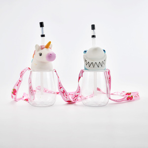 Botella de agua portátil con pajita, 350ml, 400ml - Product Image 2