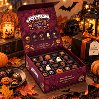 Boîte cadeau de luxe personnalisée pour Halloween, style livre, avec fermeture magnétique et insert sur mesure pour chocolats et friandises de luxe