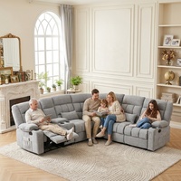 VANBOW Komfortables Stoff-6-Sitzer Modulares Relaxsofa Eckgarnitur für Wohnzimmer