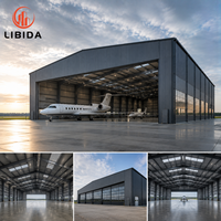 Hangar Prefabricado de Acero de Techo Transparente, Almacén Metálico para Aviones Resistente al Viento, Nieve y Terremotos