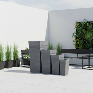 Vasi per Fiori Alti e Quadrati in Fibra di Argilla, Minimalisti, Fatti a <span class=keywords><strong>Mano</strong></span>, Biodegradabili, con Foro di Drenaggio, Ecologici, per Uso a Terra in Casa e <span class=keywords><strong>Giardino</strong></span> - Product Image 2