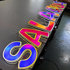 Letras <span class=keywords><strong>LED</strong></span> RGB Dinámicas, Letrero de Canal con Cambio de Color, Letras <span class=keywords><strong>LED</strong></span> Iluminadas Personalizadas para Logotipos de Negocios y Marca - Product Image 4
