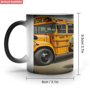 <b>Heat</b> <b>Changing</b> Ceramic <b>Mug</b> 11oz Frosted Black Sublimation Blank Daily Use Cup - Product Image 1
