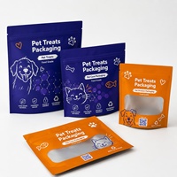 Sacs en Mylar noir mat en plastique à faible MOQ, pochettes verticales en aluminium avec fermeture éclair pour aliments pour animaux (chats, chiens) avec fenêtre transparente