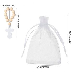 Wooden Rosary <b>Bags</b> Baptism First Communion Baby <b>Shower</b> Laser Art Style Pine Box Favors for Girls and Boys - Product Image 2