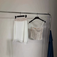 Ensemble deux pièces sexy et moulant 2026 : Corset queue de poisson tissé avec dentelle et patchwork, et jupe midi – Le best-seller irrésistible