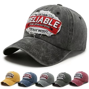 Gorra de Béisbol Unisex Estilo Vintage 'RELIABLE' Bordada en Lona Lavada con Hebilla Ajustable de Cobre Plateado - Product Image 1