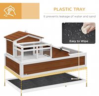 Enclos écologique pour tortues à 3 pièces avec toit ouvrable, échelle et plateau, facile à nettoyer, 2 étages, en bois, pour intérieur/extérieur
