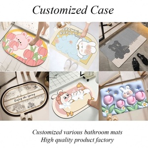 Tapis de bain en diatomite antidérapant en pierre de haute qualité avec logo personnalisé Tapis de douche au sol vierge Tapis de salle de bain Impression par sublimation - Product Image 4