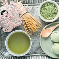 Thé Matcha en poudre biologique de qualité cérémoniale premium, frais, instantané, pour la santé, minceur et énergie, en vrac, boîte, sac, bouteille, sachet