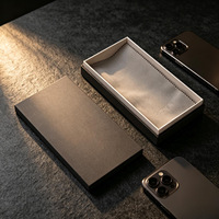 Boîte cadeau en papier rigide de haute qualité Tian Di avec logo de marque en relief, doublure intérieure en velours, boîte d'emballage pour étui de téléphone en métal de luxe