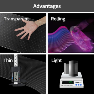 RGB Kleurrijk <span class=keywords><strong>LED</strong></span> Transparant Foliescherm Binnen Flexibel <span class=keywords><strong>LED</strong></span>-scherm - Product Image 3
