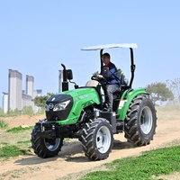 Tracteur agricole diesel 4x4 50 CV 70 CV avec pare-soleil, mini tracteur pour ferme