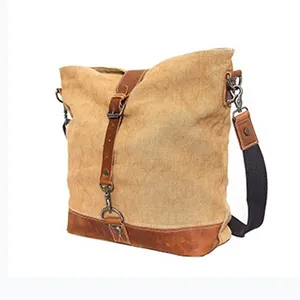 New Durable Lady Fashion Handbags Vintage Shoulder Bag Custom Handbag Waxed Canvas Shoulderbag