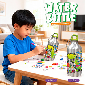 El Mejor Regalo para Niños, Botella de Agua de Aluminio con Diseño de <span class=keywords><strong>Dinosaurio</strong></span> de <span class=keywords><strong>Dibujos</strong></span> Animados, Juego de Juguetes de Dibujo, Kits de Arte y Manualidades, Decora Tus Propios Colores - Product Image 6
