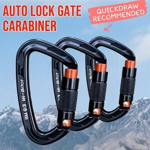 Mosquetón Personalizado de 25kN con Bloqueo Automático en Forma de D, UIAA CE 7075, de Aluminio con Cierre de Rosca para Escalada en <span class=keywords><strong>Roca</strong></span>, Arnés, Equipo de Rescate, OEM - Product Image 2