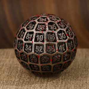 Dés D100 en métal assortis, sphériques, à 100 faces, ajourés en nid d'abeille, jetons de jeu polyédriques antiques, vente en gros pour détaillants de jeux de rôle. - Product Image 4