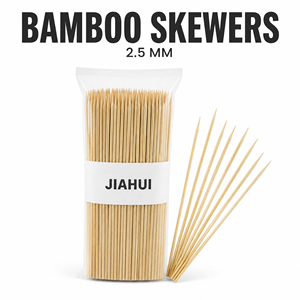 JIAHUI Promoción Brochetas de Bambú Económicas de Bajo Precio para el Mercado de India y el Sudeste Asiático, Grado FSC FDA LFGB, Venta al por Mayor a Granel OEM - Product Image 3