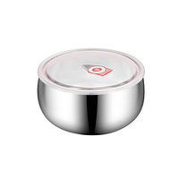 Boîte à lunch en acier inoxydable scellée sous vide, chauffable en PP, pour réfrigérateur, écologique et préservant la fraîcheur
