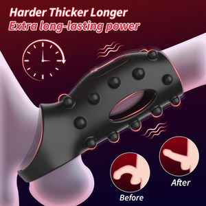 แหวนสั่นกระตุ้นอวัยวะเพศชายแบบซิลิโคนระบายอากาศ ของเล่นทางเพศปลอกอวัยวะเพศชายช่วยชะลอการหลั่ง กระตุ้นจุดจี รุ่น HB-2426 แบรนด์ OEM - Product Image 4