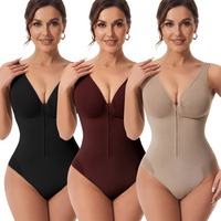 Meilleures ventes : Bodys sculptants sans couture pour femmes, respirants, coupe ajustée, à compression, avec entrejambe ouvert et effet string amincissant