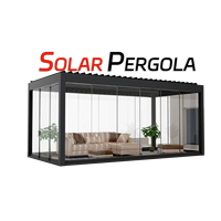 YOUYA Nouvelle Pergola Solaire Extérieure de Jardin en Aluminium avec Système de Persiennes à Panneaux Solaires, Salle Solarium et Onduleur Solaire Hybride