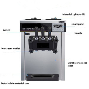 Máquina de helados de servicio suave de tres sabores para hacer helados comerciales a precio competitivo - Product Image 3