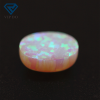 3*5mm-8*10mm pierres opale synthétiques ovales dos plat cabochon coupé OP16 blanc opale de feu pierres précieuses ovales opale cabochon gemmes