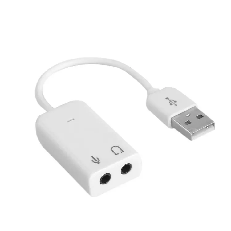 External USB Sound Card 7.1 Adapter USB to 3D Virtual Sound Audio Headset Microphone 3.5mm Jack For Laptop PC Notebook