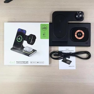 Chargeur sans fil pliable 3-en-1 JEDI Wholesale 15W Type-C PD, station de charge rapide portable avec lumière d'ambiance - Product Image 4