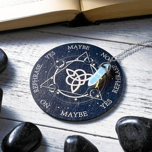 Ensemble de planche <span class=keywords><strong>à</strong></span> pendule avec collier <span class=keywords><strong>à</strong></span> pendule en cristal blanc, divination par la <span class=keywords><strong>radiesthésie</strong></span>, lune, sorcellerie, kit d'accessoires d'autel Wiccan - Product Image 4