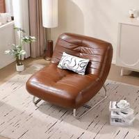 Fauteuil d'appoint moderne en cuir écologique de luxe - Petite taille pour chambre à coucher, appartement, salle à manger et hôtel