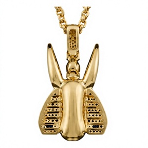 Pendentif Anubis de luxe plaqué argent avec perle d'eau douce, bijou tête de chien Hip Hop, cadeau unisexe, chaînes pour soirée - Product Image 4
